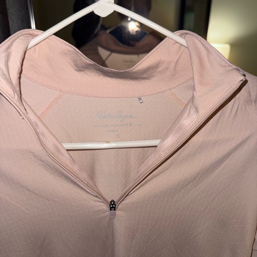 Walter Hagen Long-Sleeve Half-Zip Top - Light Blush - Picture 4 of 4
